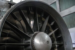 Aircraft fan blade that Sensor Networks was tasked to build transducers to scan the dovetail of the fan blades.